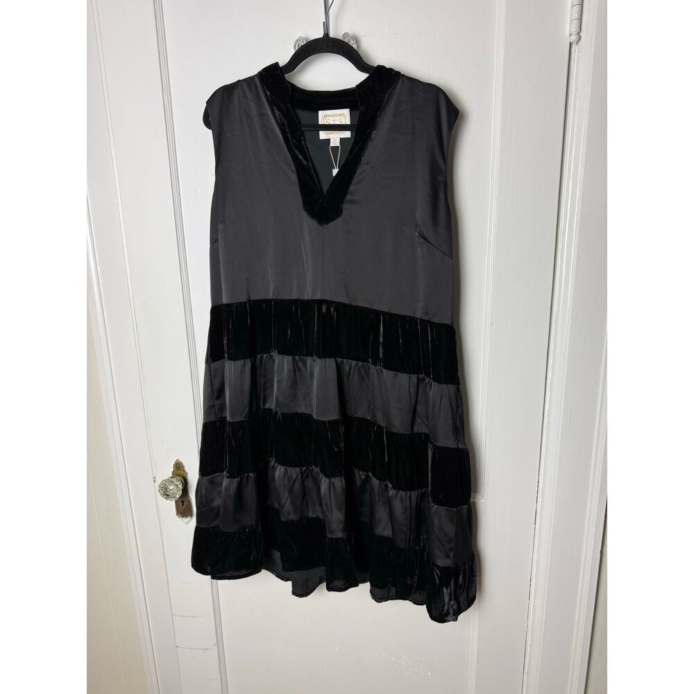 Sail to Sable Black Sleeveless Black Tiered Classic Cocktail Mini Dress XXL NWT